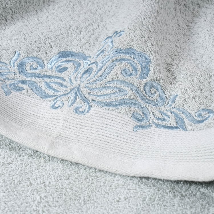 MASPAR Classical Ornate Set of 6 Cotton Embroidered Bath Hand and Face Towels