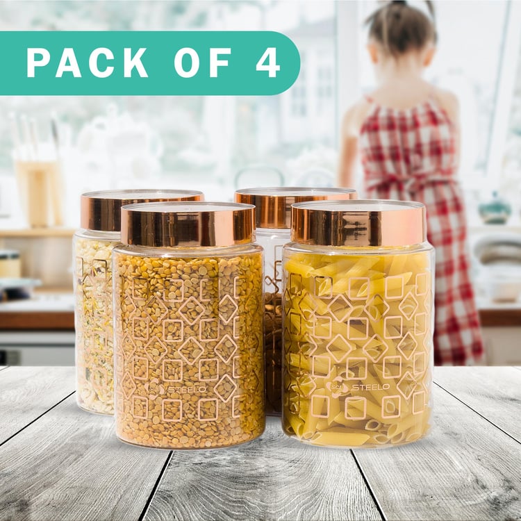 STEELO Homely Set of 4 PET Storage Jars - 1L