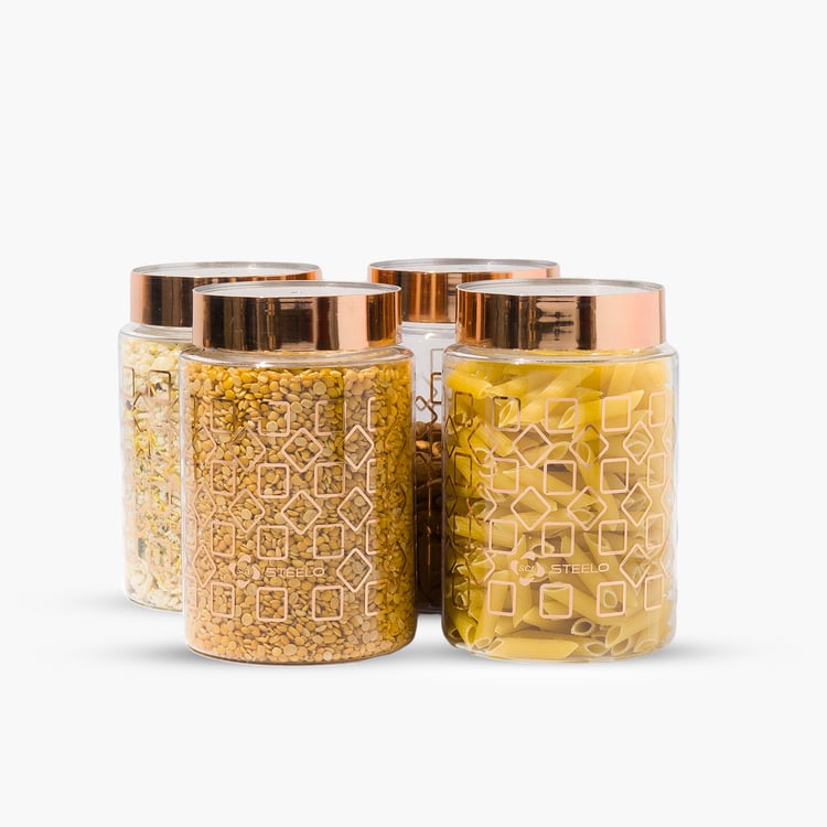 STEELO Homely Set of 4 PET Storage Jars - 1L
