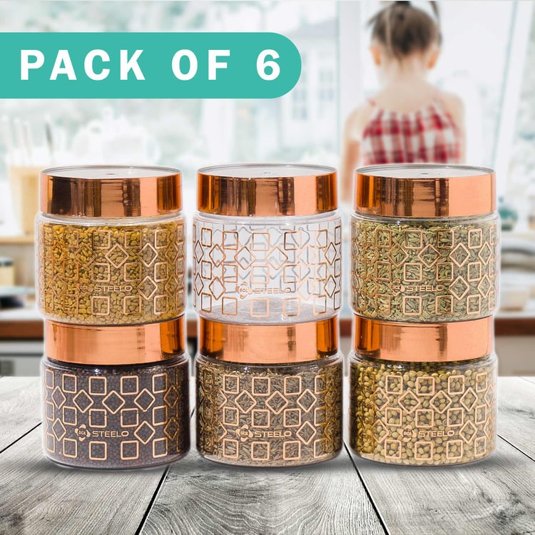 STEELO Homely Set of 6 PET Storage Containers - 350ml
