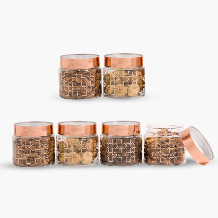 STEELO Homely Set of 6 PET Storage Containers - 500ml