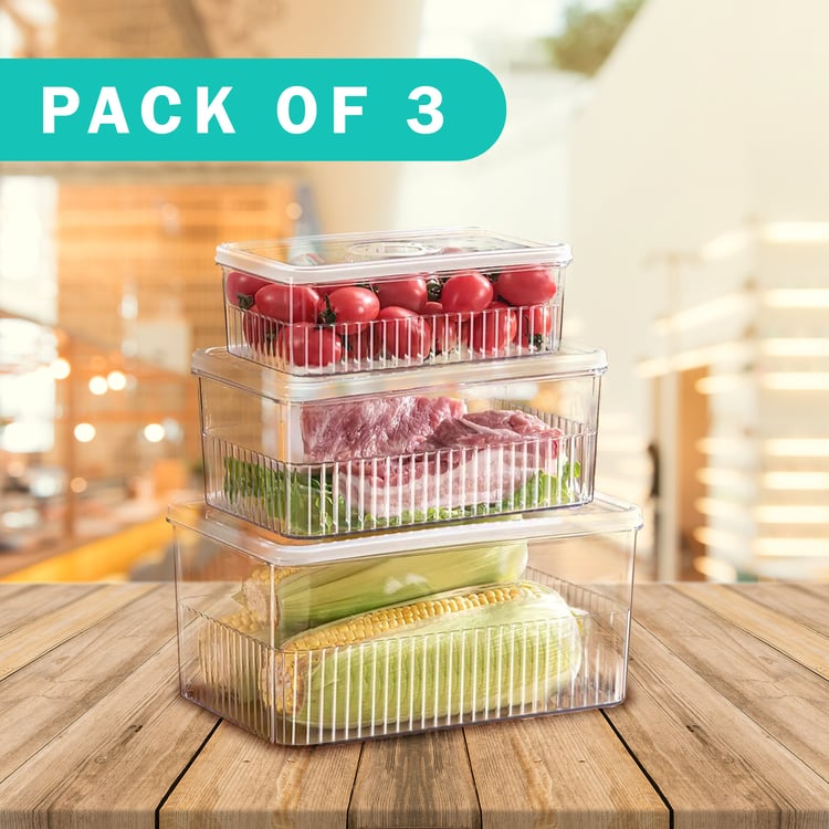 STEELO So Fresh Set of 3 PET Fridge Containers