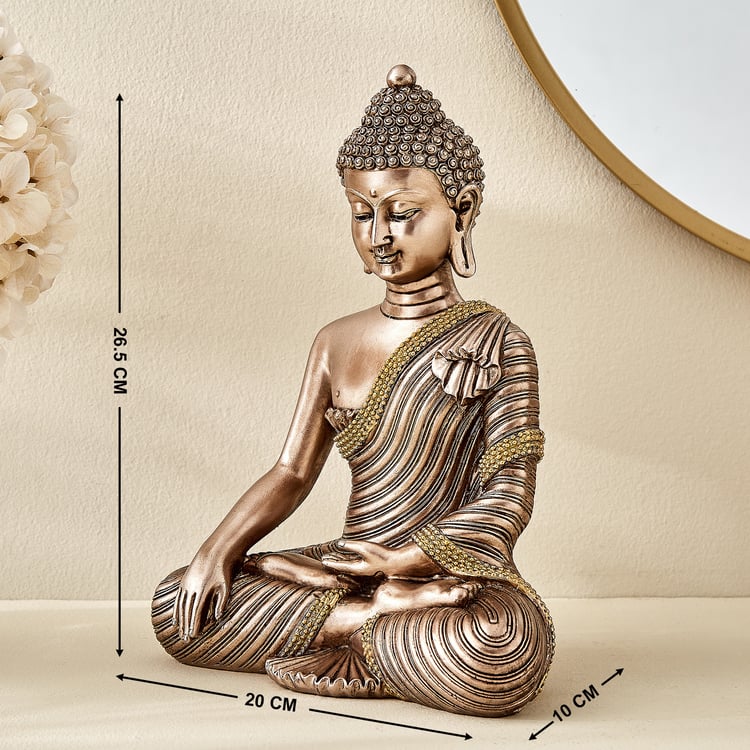 Haven Aura Polyresin Sitting Buddha Figurine