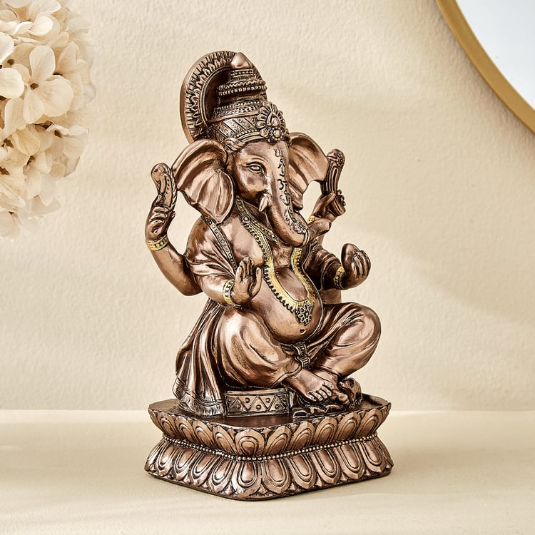 Haven Aura Polyresin Sitting Ganesha Figurine