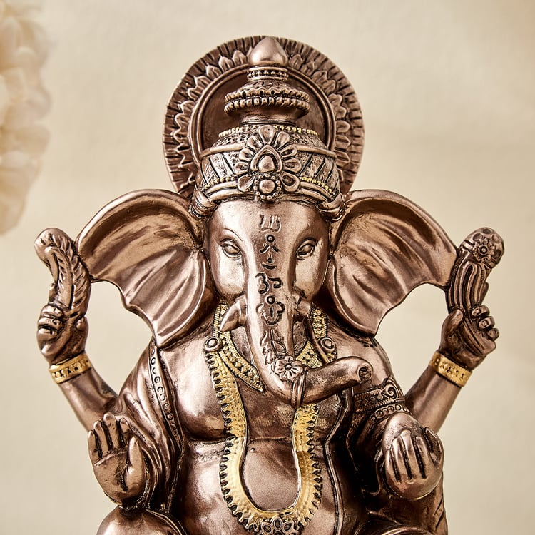 Haven Aura Polyresin Sitting Ganesha Figurine