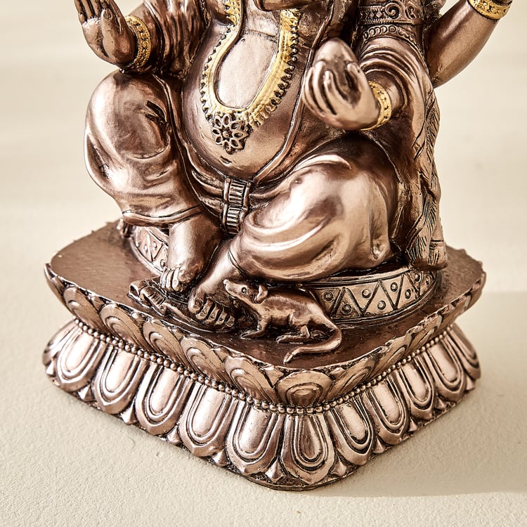 Haven Aura Polyresin Sitting Ganesha Figurine