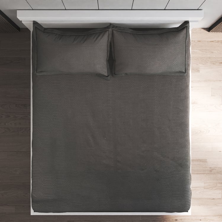 Zepher Hexa Cotton 300TC Jacquard 3Pcs King Fitted Bedsheet Set