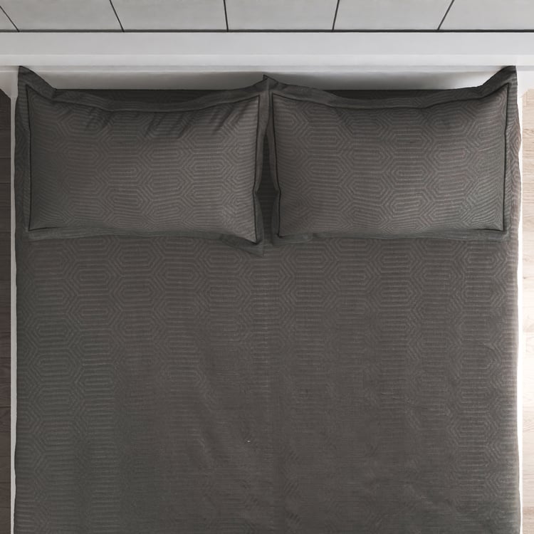 Zepher Hexa Cotton 300TC Jacquard 3Pcs King Fitted Bedsheet Set