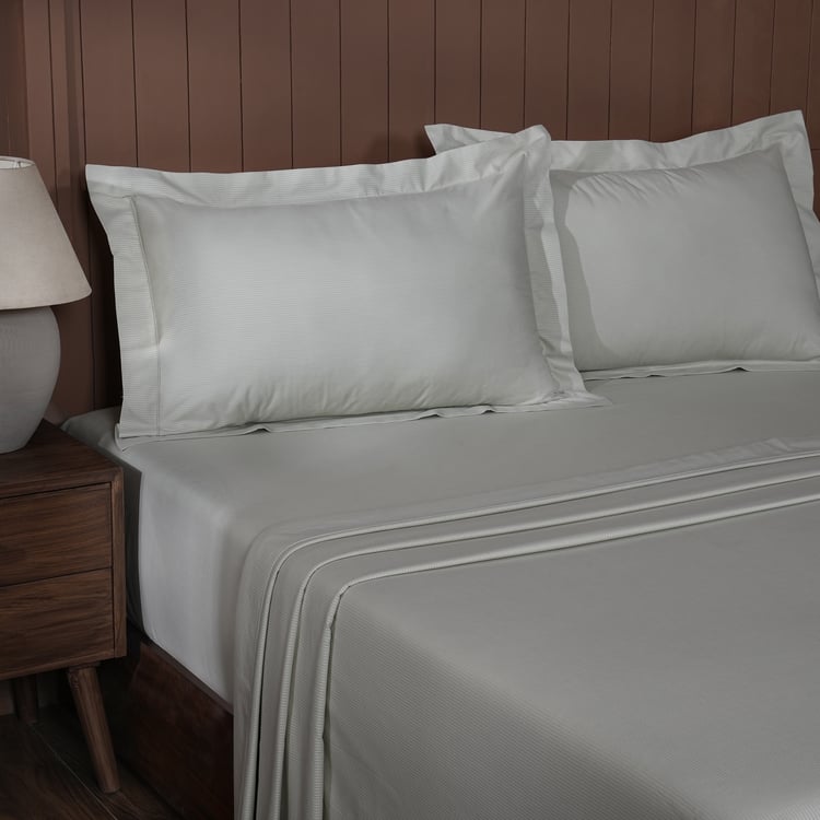 MASPAR Cotton 200TC Jacquard 3Pcs Super King Bedsheet Set