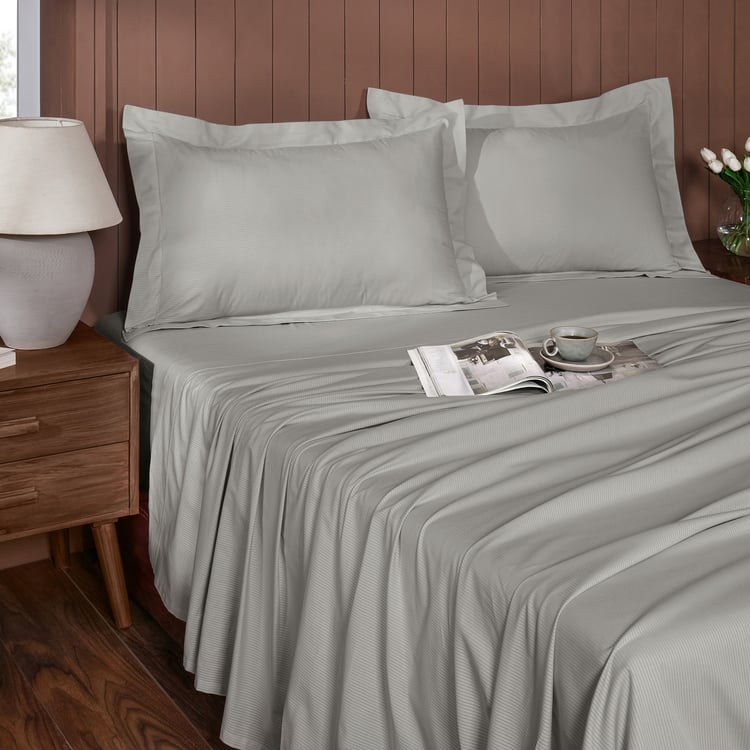 MASPAR Cotton 200TC Jacquard 3Pcs Super King Bedsheet Set
