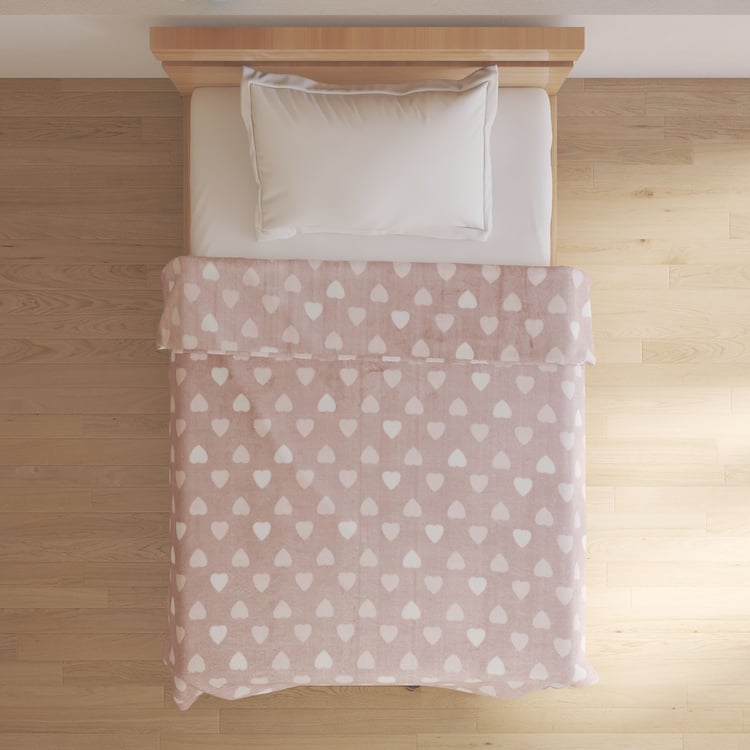 Slate Kids Heart Printed Single Blanket