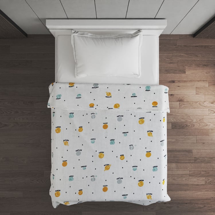 Slate Kids Space Print Single Blanket