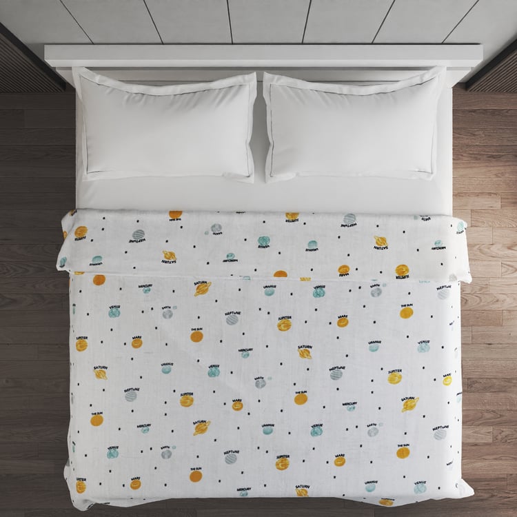 Slate Kids Space Printed Double Blanket