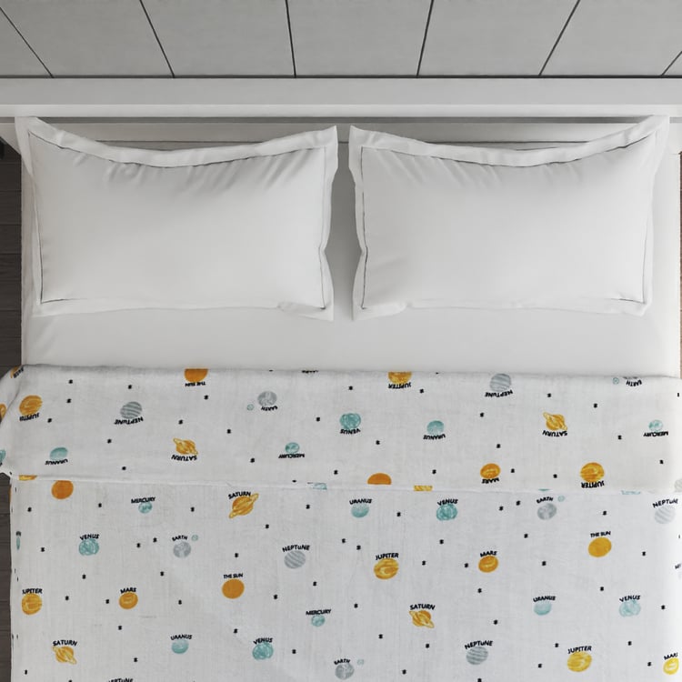 Slate Kids Space Printed Double Blanket