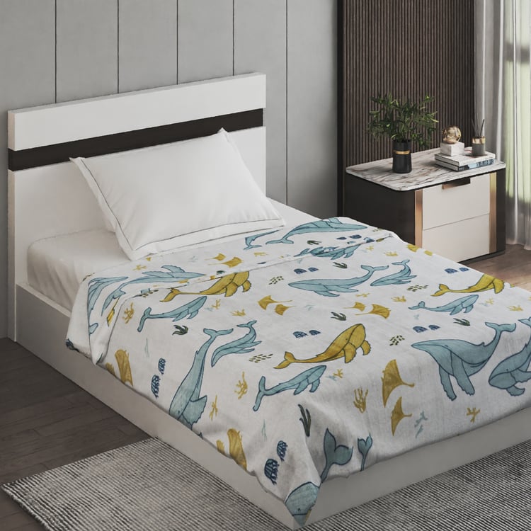 Slate Kids Underwater Printed Single Blanket