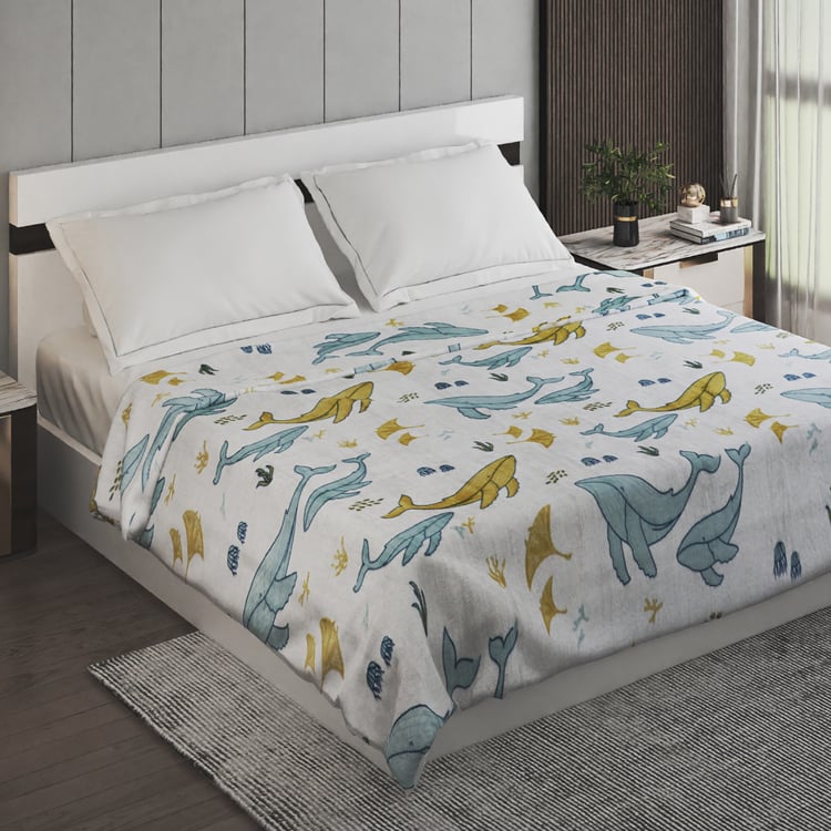 Slate Kids Underwater Print Double Blanket