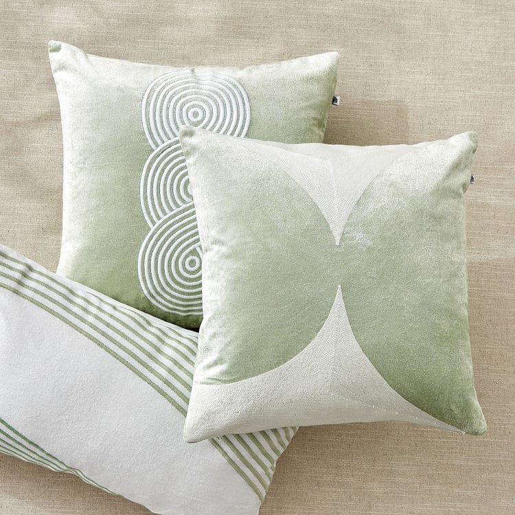 Sharon Whirl Embroidered Cushion Cover - 40x40cm