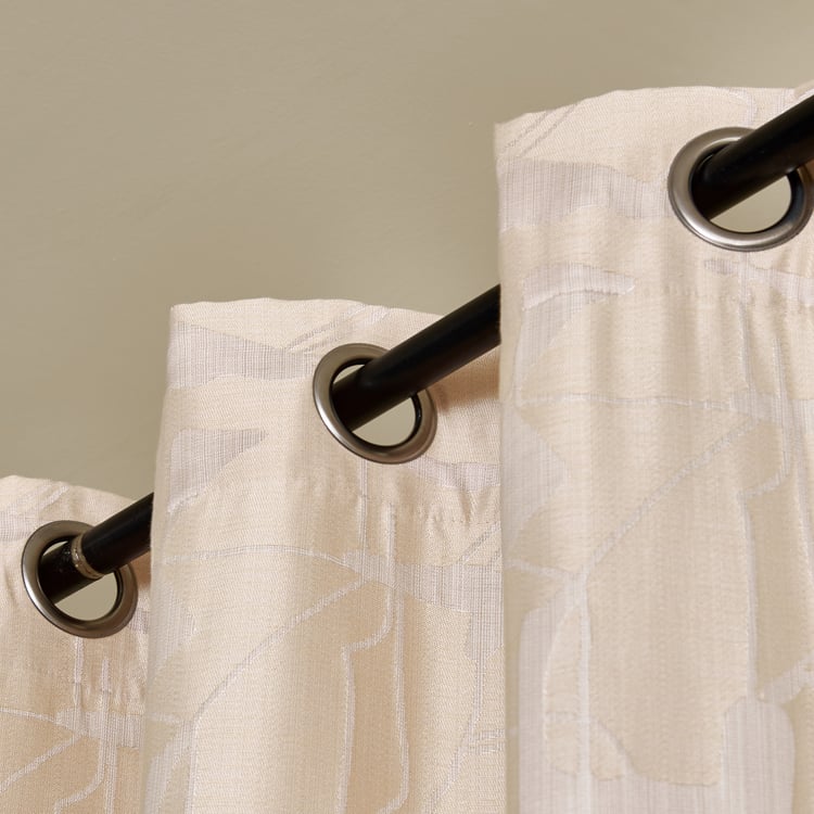 Morris Bract Set of 2 Jacquard Room Darkening Window Curtains