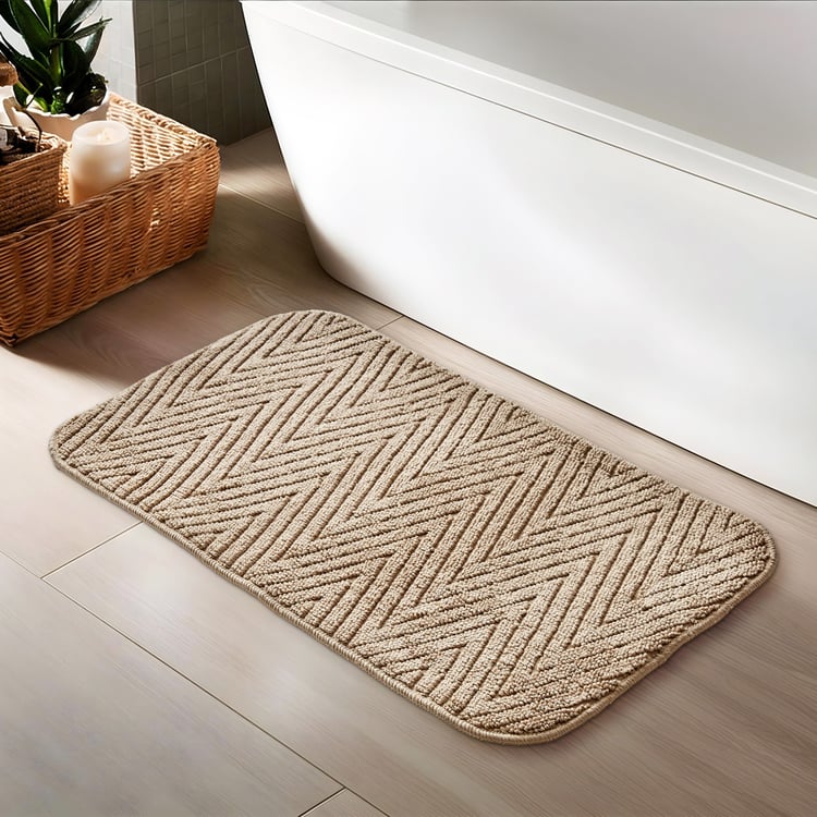 Fiesta Dots Memory Foam Chevron Anti-Slip Bath Mat - 80x50cm