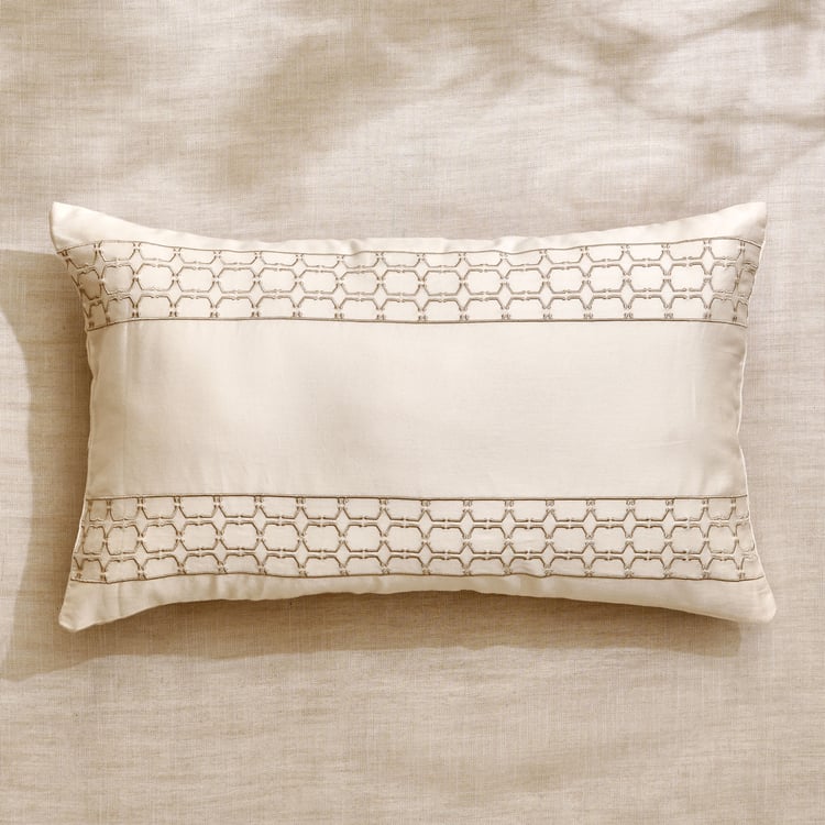 Floral Opulence Set of 2 Embroidered Cushion Covers - 50x30cm