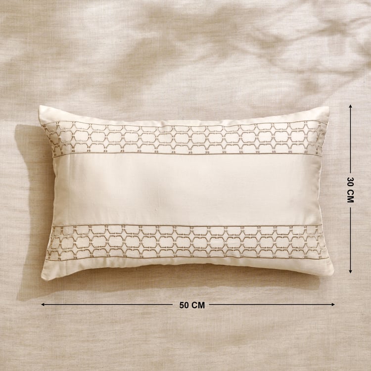 Floral Opulence Set of 2 Embroidered Cushion Covers - 50x30cm