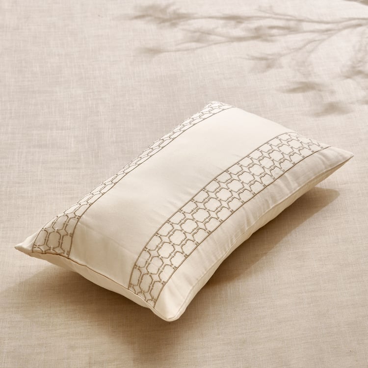 Floral Opulence Set of 2 Embroidered Cushion Covers - 50x30cm