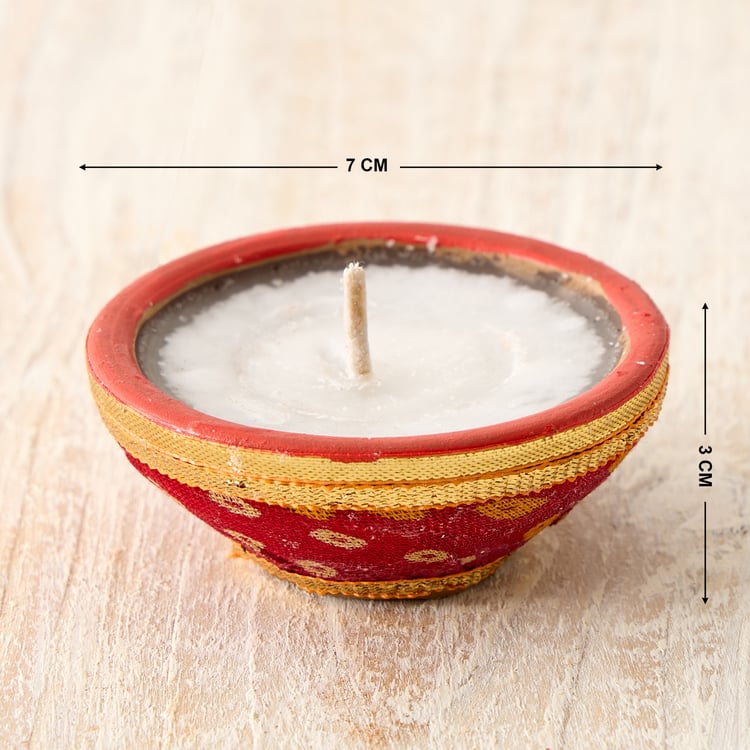 Utsav Set of 6 Earthen Clay Embellished Diyas