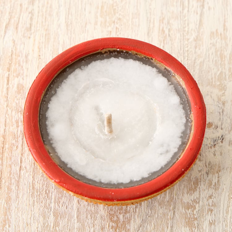 Utsav Set of 6 Earthen Clay Embellished Diyas