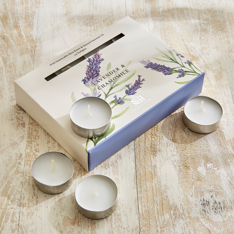 Utopia Refresh Bouquet Set of 24 Lavender and Chamomile Scented T-Light Candles