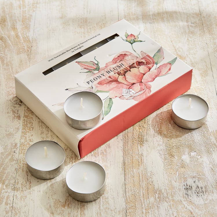 Utopia Refresh Bouquet Set of 24 Peony Blush Scented T-Light Candles