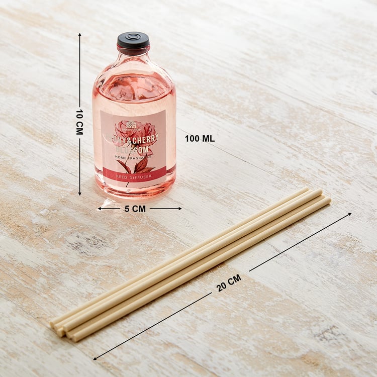 Garnet Serene Botany Peony and Cherry Blossom Reed Diffuser Set