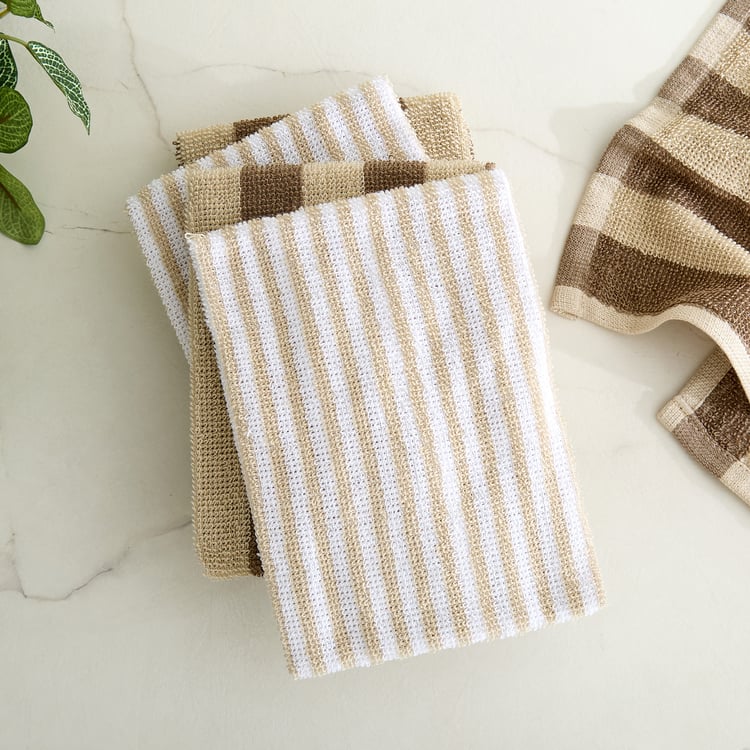 Fervid Sundried Set of 5 Cotton Striped Dish Towel