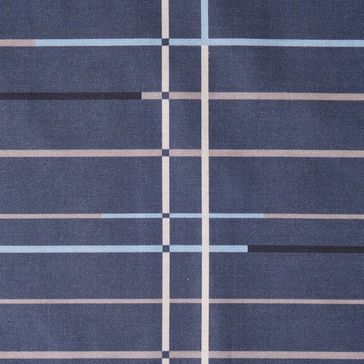 Onyx Denby Cotton 180TC Checked 3Pcs King Fitted Bedsheet Set