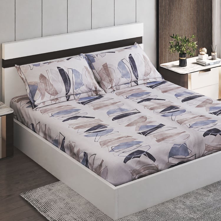 Onyx Berlin Cotton 180TC Printed 3Pcs Super King Bedsheet Set