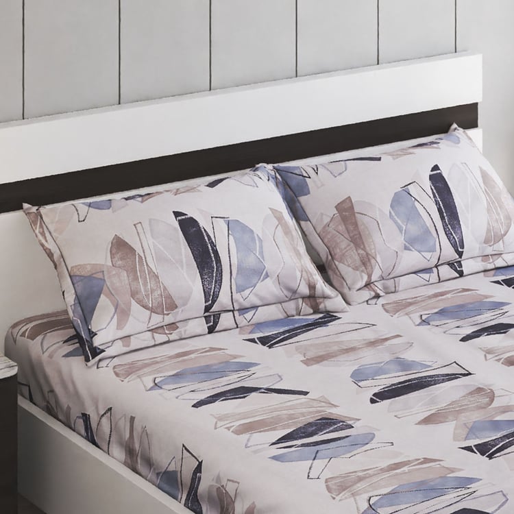 Onyx Berlin Cotton 180TC Printed 3Pcs Super King Bedsheet Set