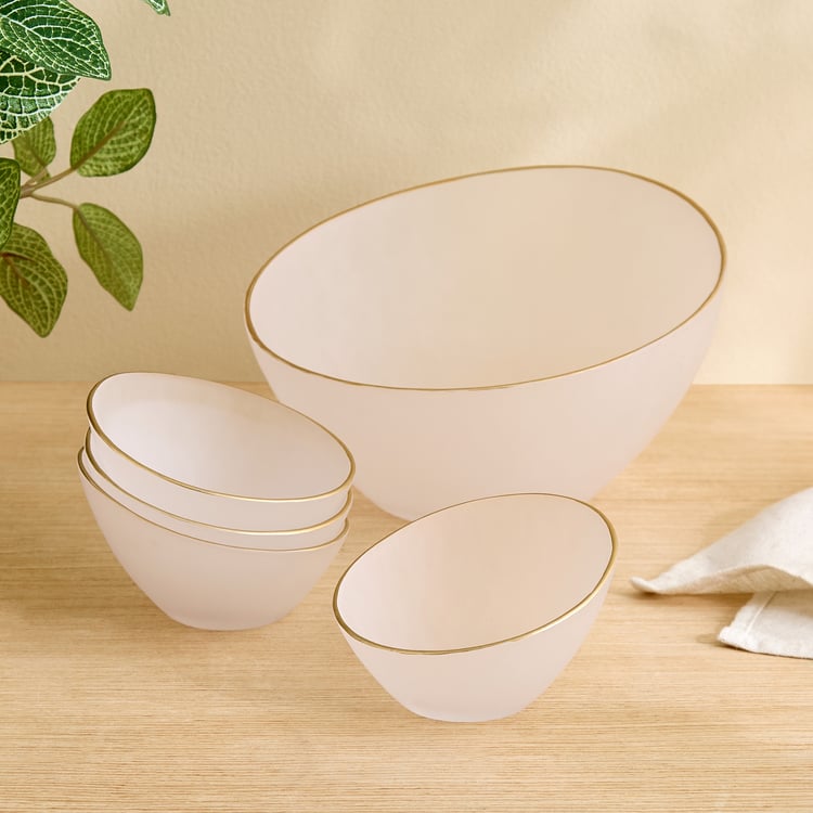 Frostra Hernan Set of 5 Frosted Glass Pudding Set