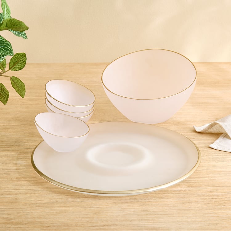 Frostra Hernan Set of 5 Frosted Glass Pudding Set