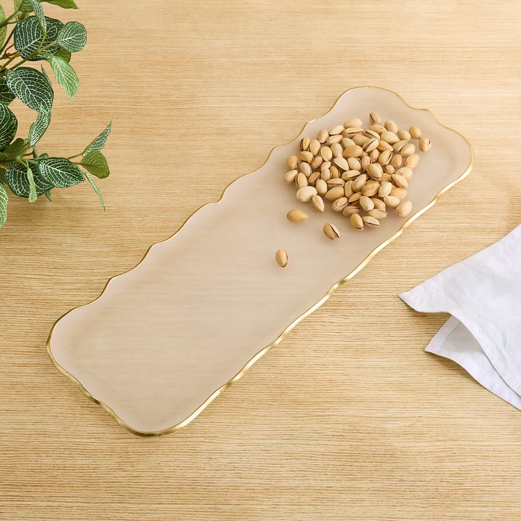 Frostra Hernan Frosted Glass Serving Platter - 47.5x16.5cm