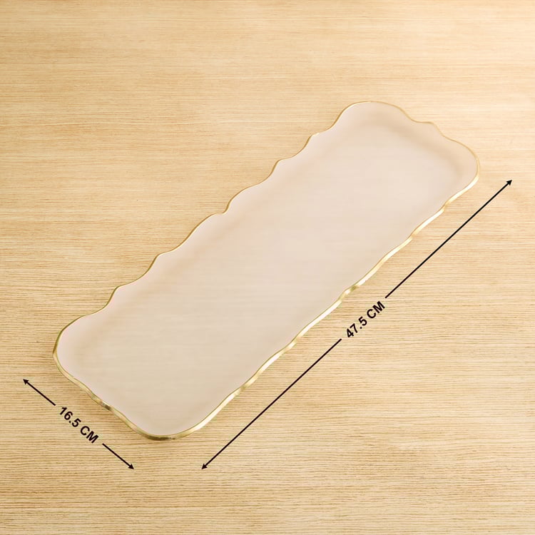 Frostra Hernan Frosted Glass Serving Platter - 47.5x16.5cm