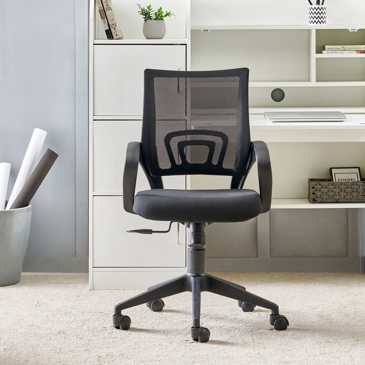 Yuva Afro Mesh Mid Back Office Chair - Black