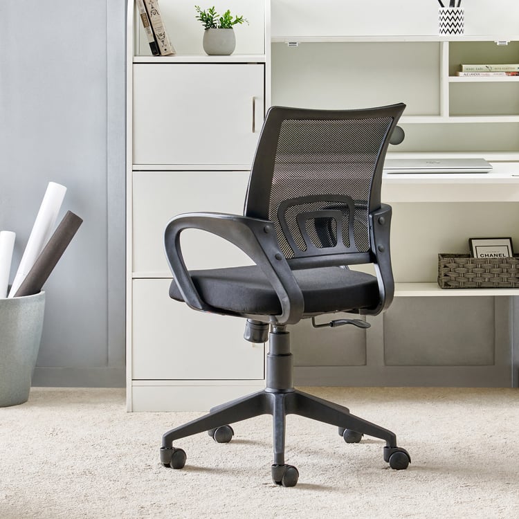 Yuva Afro Mesh Mid Back Office Chair - Black