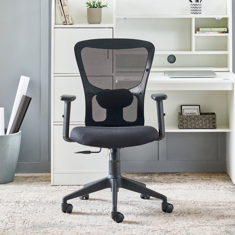 Yuva Jade Mesh Mid Back Office Chair - Black