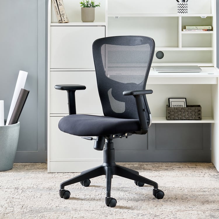 Yuva Jade Mesh Mid Back Office Chair - Black
