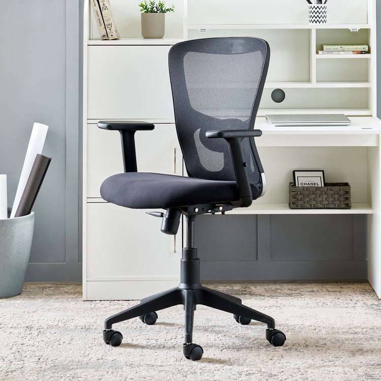 Yuva Jade Mesh Mid Back Office Chair - Black