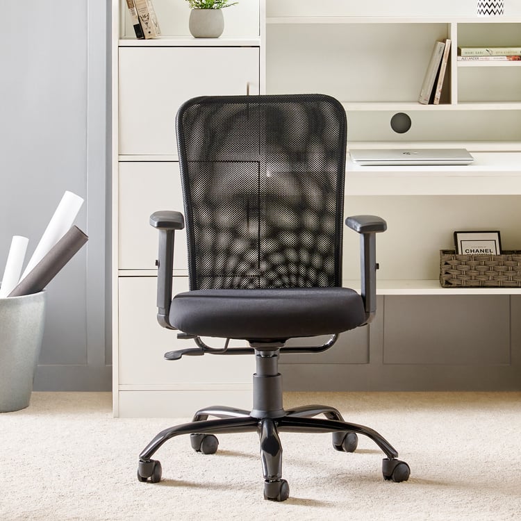 Yuva Magna Mesh Mid Back Office Chair - Black