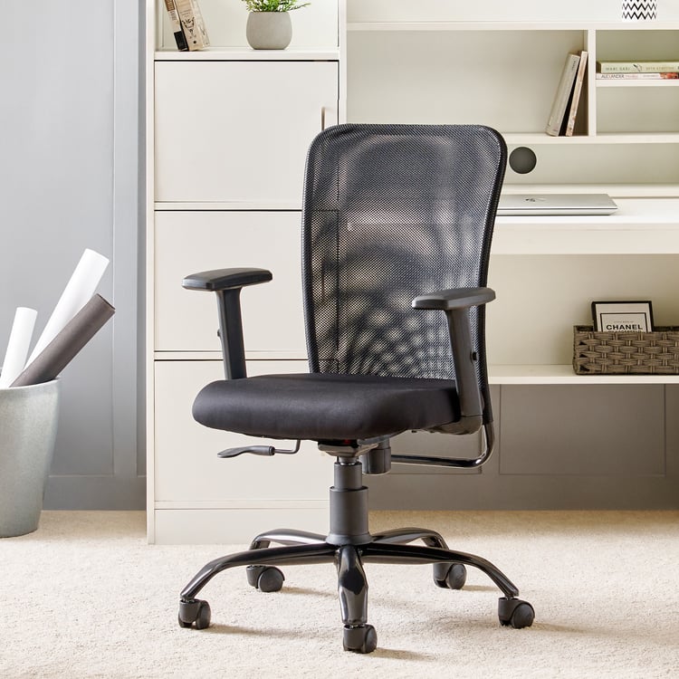 Yuva Magna Mesh Mid Back Office Chair - Black