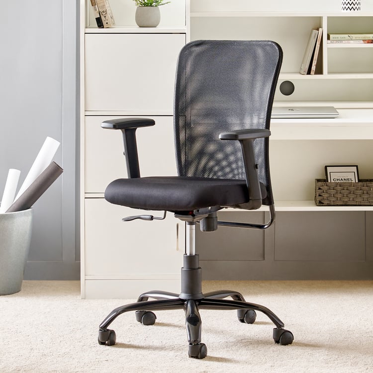Yuva Magna Mesh Mid Back Office Chair - Black
