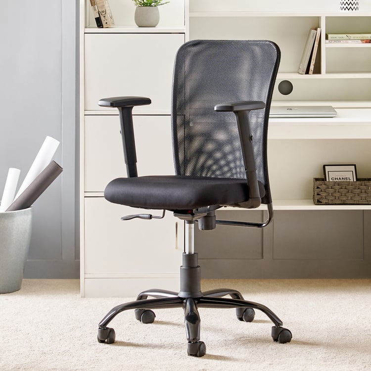 Yuva Magna Mesh Mid Back Office Chair - Black