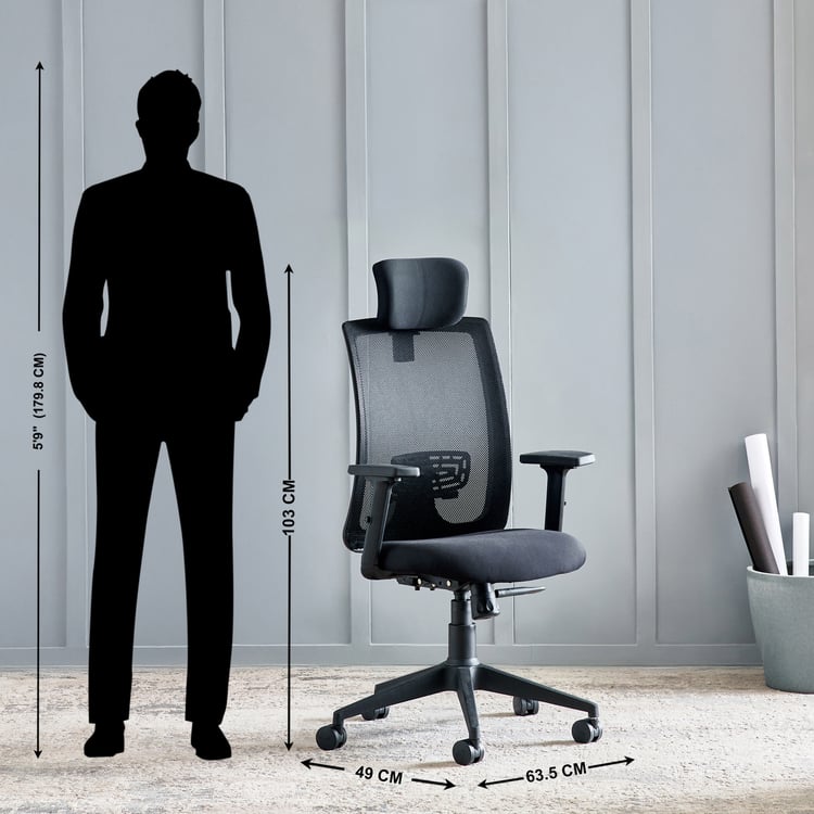Yuva Breathe Mesh High Back Office Chair - Black