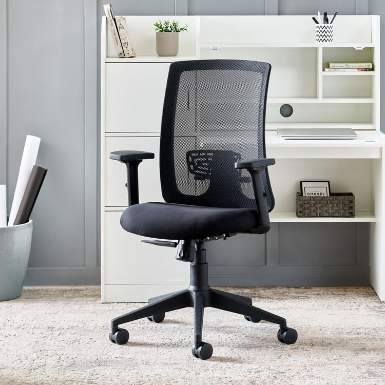 Yuva Breathe Mesh Mid Back Office Chair - Black